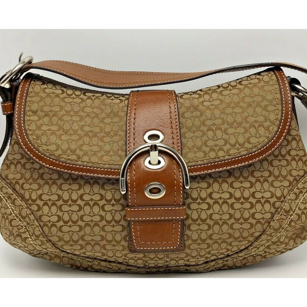 Coach Handbag Purse F12309 Soho Hobo Signature Tan